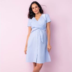 EUC Seraphine Cotton Wrap Maternity & Nursing Dress